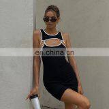 Women Summer Dresses Sexy Mini Front Hollow Out Bodycon Dress thumbnail-3
