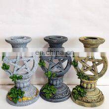 Wiccan Pentacle Candlesticks Candleholders Tarot Magic Statues Resin Mold Gifts Crafts For Sale Indoor Home Decoration thumbnail-1