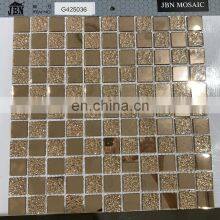 25x25mm Mosaic Mesh Stainless Steel Diy Electro-plated Golden Rose Golden Silver Mirror Glass Mosaic Tile thumbnail-1