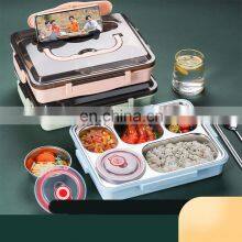 Trending Microwave Heat Preservation Compartment Portable Bento Kids Children Heated Lunch Box thumbnail-2