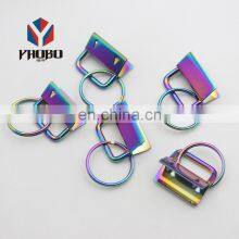 Tail Clip Key Fob Hardware Rainbow Color Metal Key Fob Hardware With Split Ring thumbnail-1