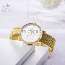 SHENGKE Ladies Watch SK Watch K0105L Business OL Feel Handwatch Geometric Design Gold Ultra Wristwatches thumbnail-1
