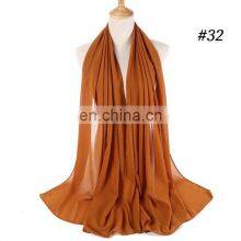 Wholesale Plain Women Scarf Georgette Kuwaiti Chiffon Hijab thumbnail-3