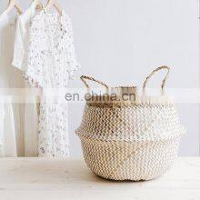 Hot Sale CHeap Zigzag Seagrass Belly Basket Best Seller Plant Holder Storage Basket Decor Home Wholesale thumbnail-2