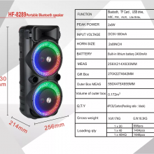Fashion Double 8 Inch Horn Portable LED Light Rock Speaker Wireless Blue Tooth RGB BT Speaker thumbnail-6