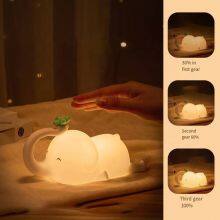 Wholesale Cheap Flying Elephant Silicone Lamp Baby Bedhead Small Decoration Charging Breastfeeding Night Light thumbnail-4