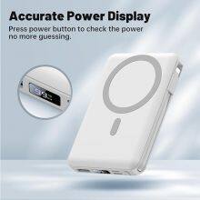 2024 Hot Selling Mini Power Banks Portable Power Banks Fast Charging Wireless Magnetic Power Bank 10000ma Led Display With Cable thumbnail-3