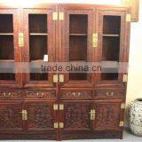 Chinese Antique Carved Rosewood Bookshelf