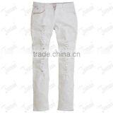 Lady's Denim Jeans JS-10907# White Destory thumbnail-1