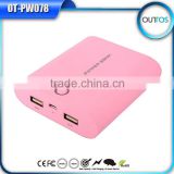 Rubber oil processed portable mobile power bank with dual USB outputs