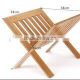 2015 X-shape Folding Nature Bamboo Magazine Display Racks Wholesale thumbnail-3