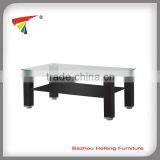 Modern glass top leather legs coffee table