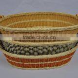 Rattan Storage Basket With Wood Handle