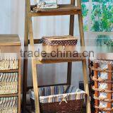 Popular Design 2 Layer Garden Antique Wall Hanging Wood Shelf With Hooks thumbnail-2