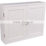 Modern Solid Wood Bathroom Wall Cabinet with Two Doors and Two Shelves and Wall Mount Hanging Design