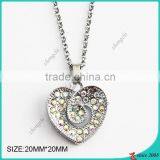 18" White Diamond Heart Pendant Necklace thumbnail-2