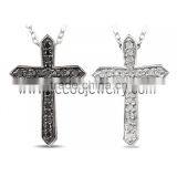 Men's 925 Silver Zircon Cross Pendants Jesus Christ Cross Pendant thumbnail-2