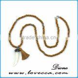 Hot Sale Handmade Wooden Multicolor Gemstone Necklaces Pendant for Lady thumbnail-6
