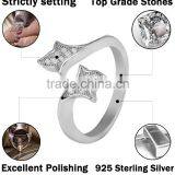 925 Steriling Silver Open Ended Hug Hands Shaped Ring for Lovers and Couples thumbnail-2
