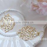 Large Gold Moroccan Filigree Earrings Boho Chic Bohemian Dangle Earrings thumbnail-2