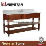 Solid Wood Hotel Vanities Base With Artificial Stone Countertop