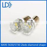 BA9S 5630.5730 Smd 2 Leds Diamond Shape Clear Glass Led Bulb Car Led Dome Light thumbnail-1