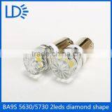 BA9S 5630.5730 smd 2 leds diamond shape Clear Glass Led Bulb Car Led Dome Light