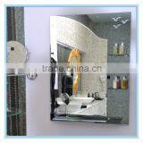 HZ professional manufacture provide source of smart frameless double layer bathroom mirror with glass shelf