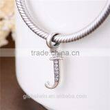 S067J Globalwin 925 Sterling Silver Alphabet Letter J Paved With Crystals Charms thumbnail-2