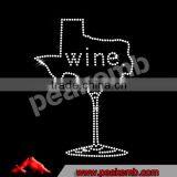 Crystal Texas State Rhinestone Wine Heat Transfers for Tshirts thumbnail-1
