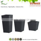3-Piece Garden Furniture Flowerpot Resin Rattan Garden Planters thumbnail-1