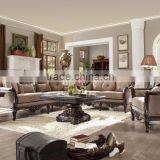 2017 Fancy Top Grain Genuine Leather Living Room Furniture Sofa Set/Spanish Style Hand Carved Living Room Sofa (MOQ=1 Set) thumbnail-4