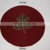 Red Glass Bead Place Mats With Leaf Pattern Other Colours Also Available thumbnail-1