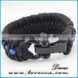 Stainless Steel Shackle Buckle Hiking Outdoor Survival Paracord Bracelet thumbnail-1