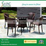 Outdoor rattan glass coffee table with chairs set C679-4