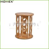 High Quality Round Kitchen 12 pcs Glass Spice Jars Bamboo Wooden Spice Rack/Homex_Factory