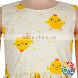Wholesale Baby Girls New Chicken Printing Sleeve Dress Fashion Summer Cotton Dress Shirt thumbnail-6