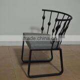 New design high back iron black color outdoor metal industrial chair