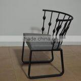 New Design High Back Iron Black Color Outdoor Metal Industrial Chair thumbnail-1