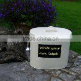 Decorative White Metal Pet Food Container thumbnail-1