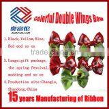 Colorful Pre-made Printed Double Wings Grosgrain Ribbon Bow thumbnail-1
