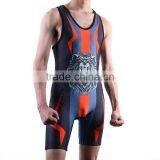 Latest Cool Sublimation Print Cheap Custom Wrestling Singlets thumbnail-1
