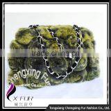 CX-H-13A Genuine Rex Rabbit Fur Designer Fashion Women Hand Bag thumbnail-4