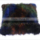 CX-D-107C Cheap Price and High Qaulity Genuine Fox Fur Patchwork Chair/Sofe Cushion Cover thumbnail-2