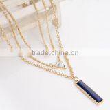 Zm35321a Wholesale Chain Statement Jewelery Gold Plated Turquoise Necklace 2017 thumbnail-1