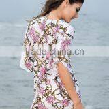 Women Cover up Cool Floral Pattern Summer Beach Dress Swimwear Smock Top SV002465 thumbnail-3