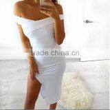 Sexy Off Shoulder Dresses Women Summer Side Slit Dresses Party Night Bodycon Dress thumbnail-4