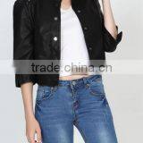 Runwaylover EY1001C Fashion Slim Fit Short pu Jacket Leather Jacket Women thumbnail-2