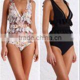 Runwaylover 5404 New Design Sexy Ladies Sexy Floral Printed Flouning Bodysuit thumbnail-1