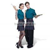 Juqian Wholesale Cheap 3/4-sleeve Quality Green Waitress Uniform Pattern Sets thumbnail-3